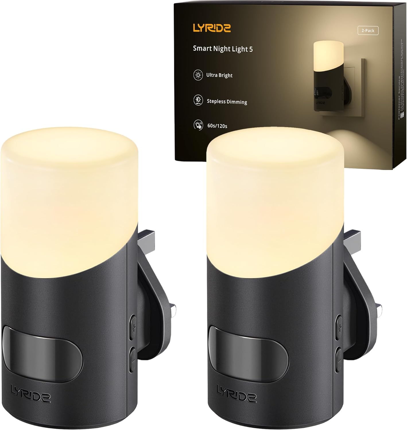 Lyridz Night Light Plug in Wall with Motion Sensor Up-and-Down Glowing, Smart Di...