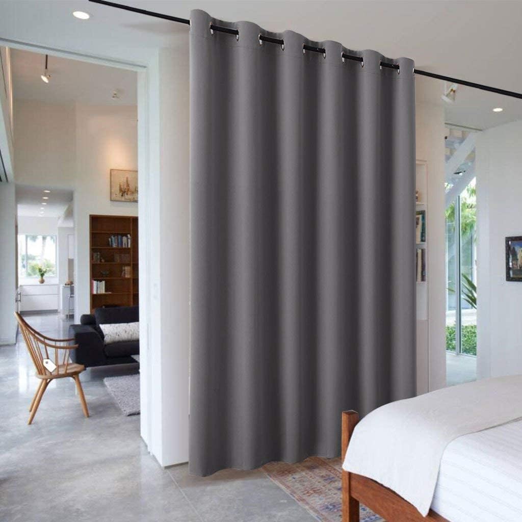 PONY DANCE Living Room Curtain - Saving Energy Hotel Wide Width Partition Privac...