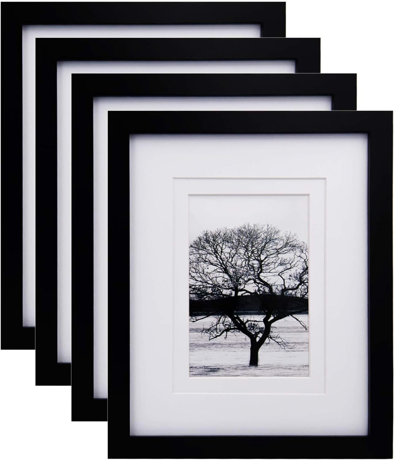 Egofine 8x10 Picture Frames Set of 4, Made of Solid Wood Covered by Plexiglass 4...