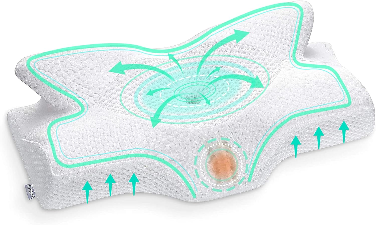 Elviros Cervical Memory Foam Pillow for Neck Pain Orthopedic Neck Pillow for Sho...