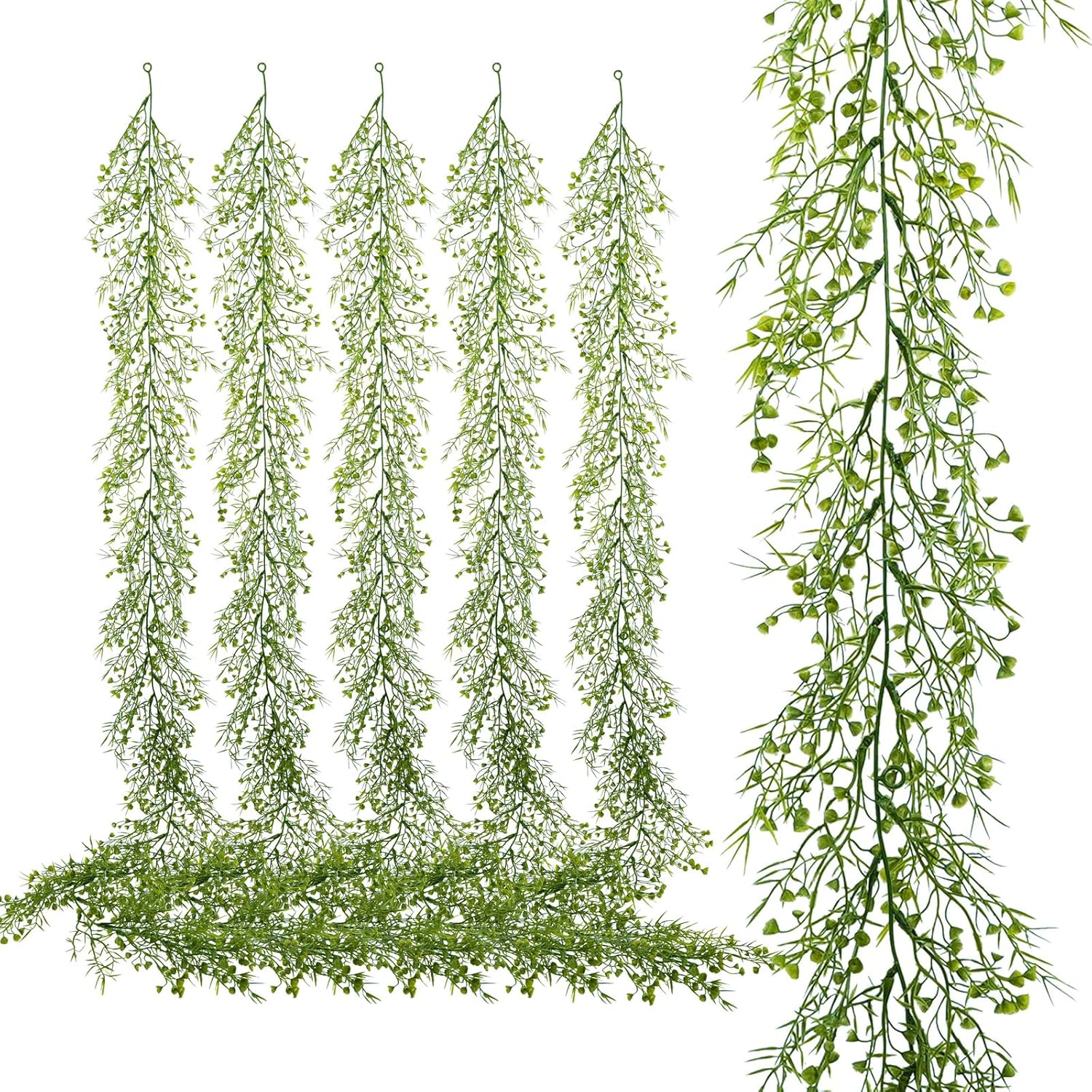 6 Pack 5.57ft Artificial Greenery Garland, Leaf Garland for Room Decor, Garlands...