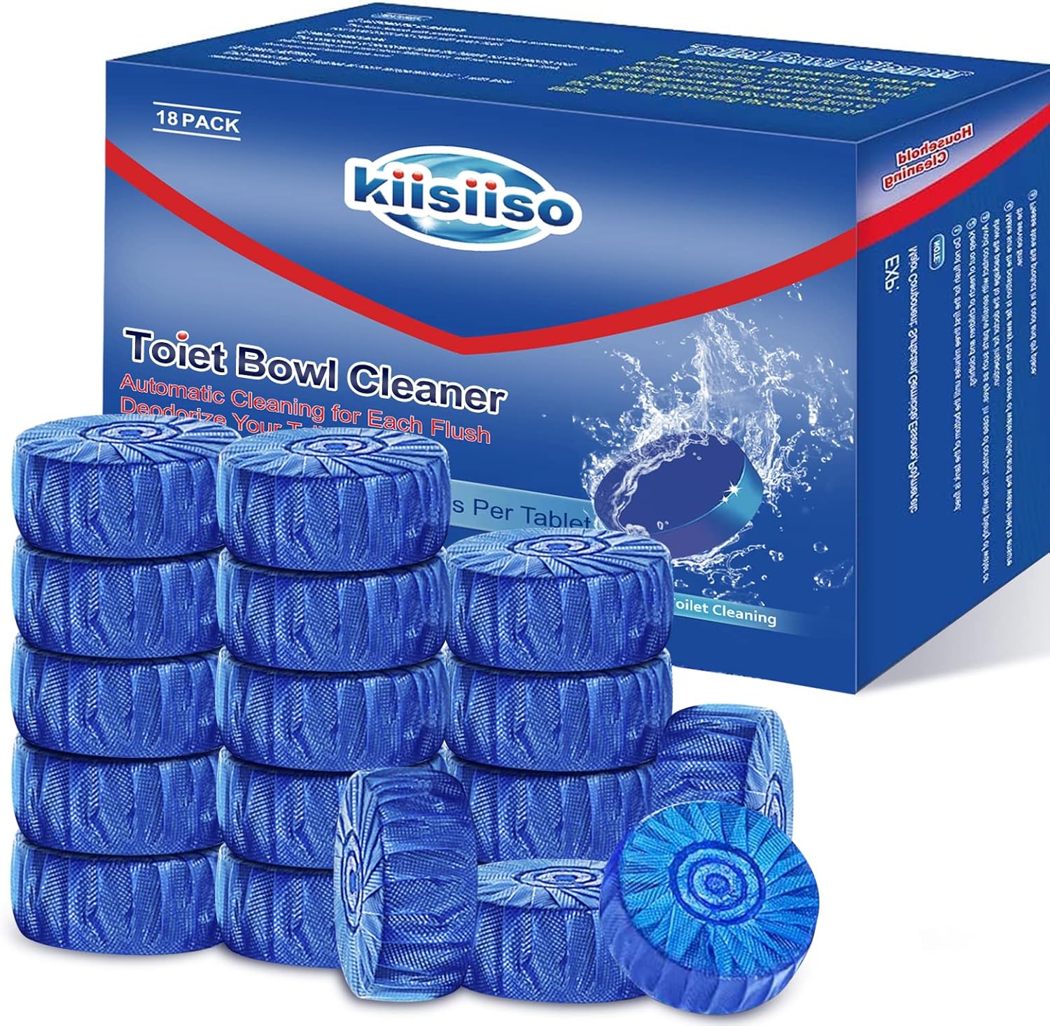 KIISIISO Automatic Toilet Bowl Cleaners Tablets,18 Pack Multipurpose Commercial...