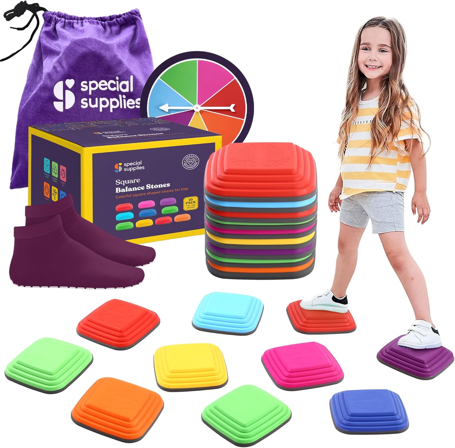 Special Supplies 10 Stepping Stones for Kids Indoor and Outdoor Balance Blocks P...