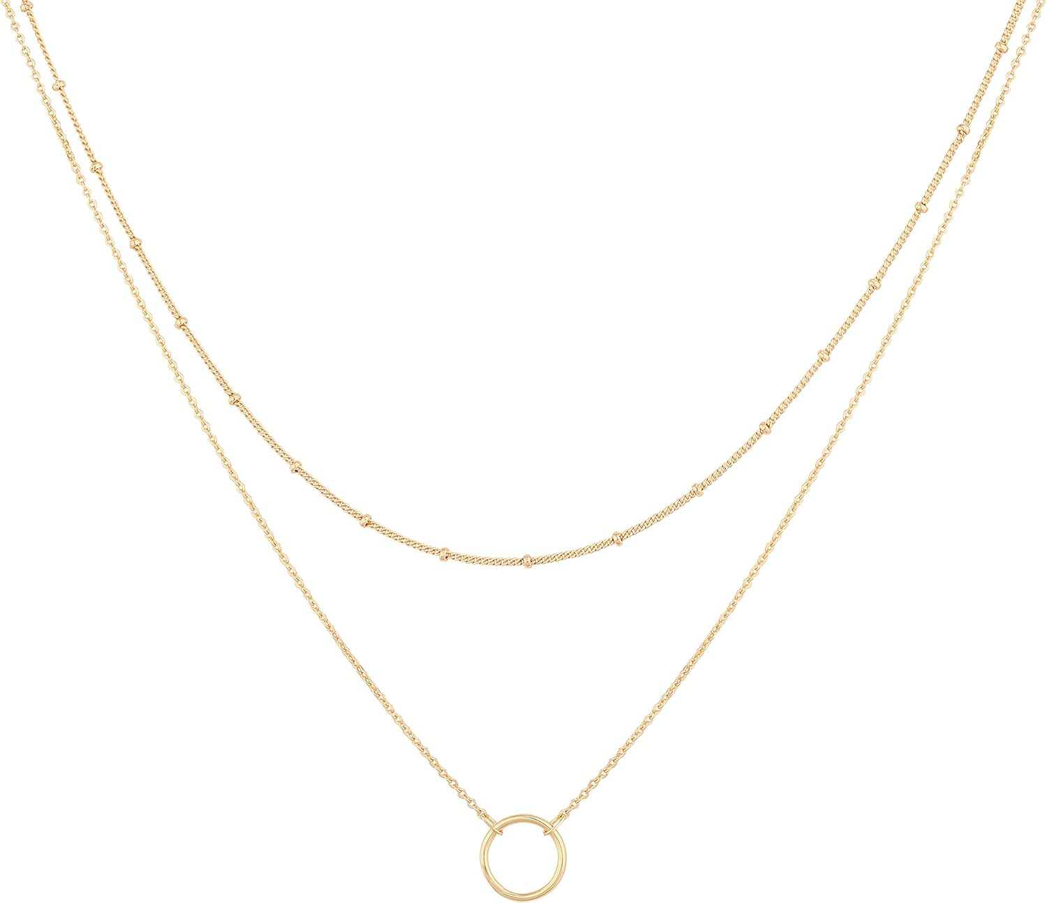 MEVECCO Layered Heart Necklace Pendant Handmade 18...