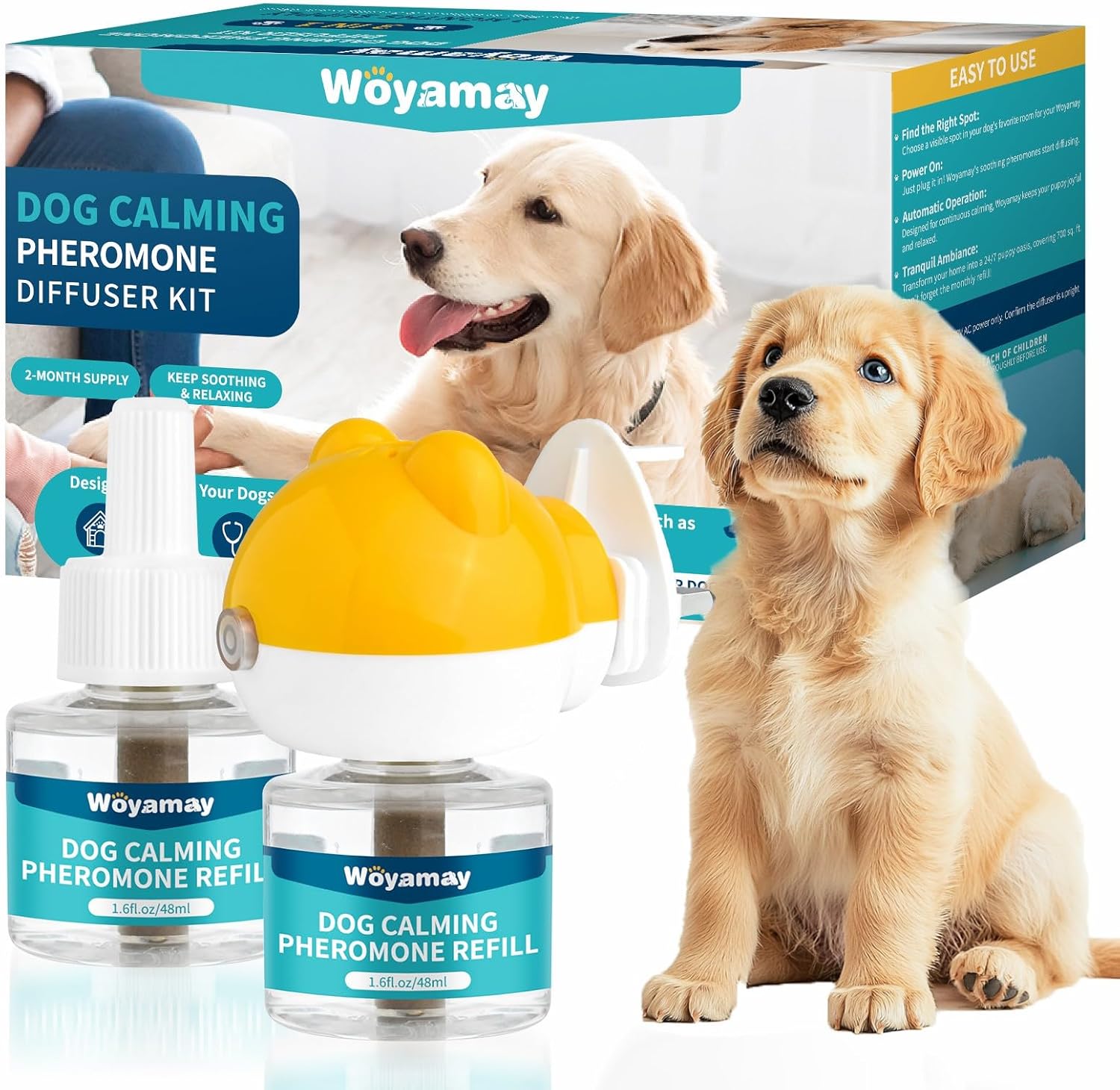 Woyamay 3-in-1 Dog Calming Plug In for Dog Anxiety Relief, Calming Dog Pheromone...