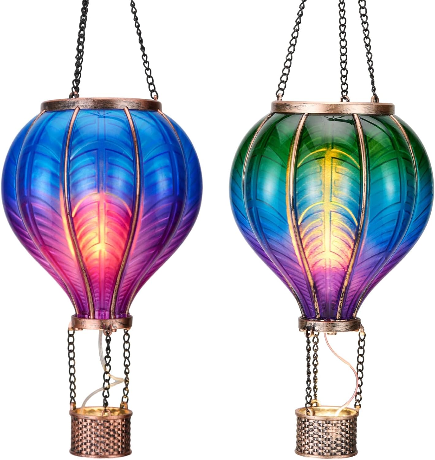 TERESA'S COLLECTIONS 2 Pack Hanging Solar Lantern Outdoor Garden Decor for Valen...