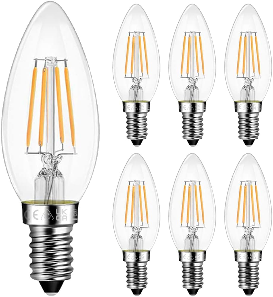 Belns Melns E14 Dimmable LED Candle Light Bulbs, 4W (Equivalent to 40W), Small E...
