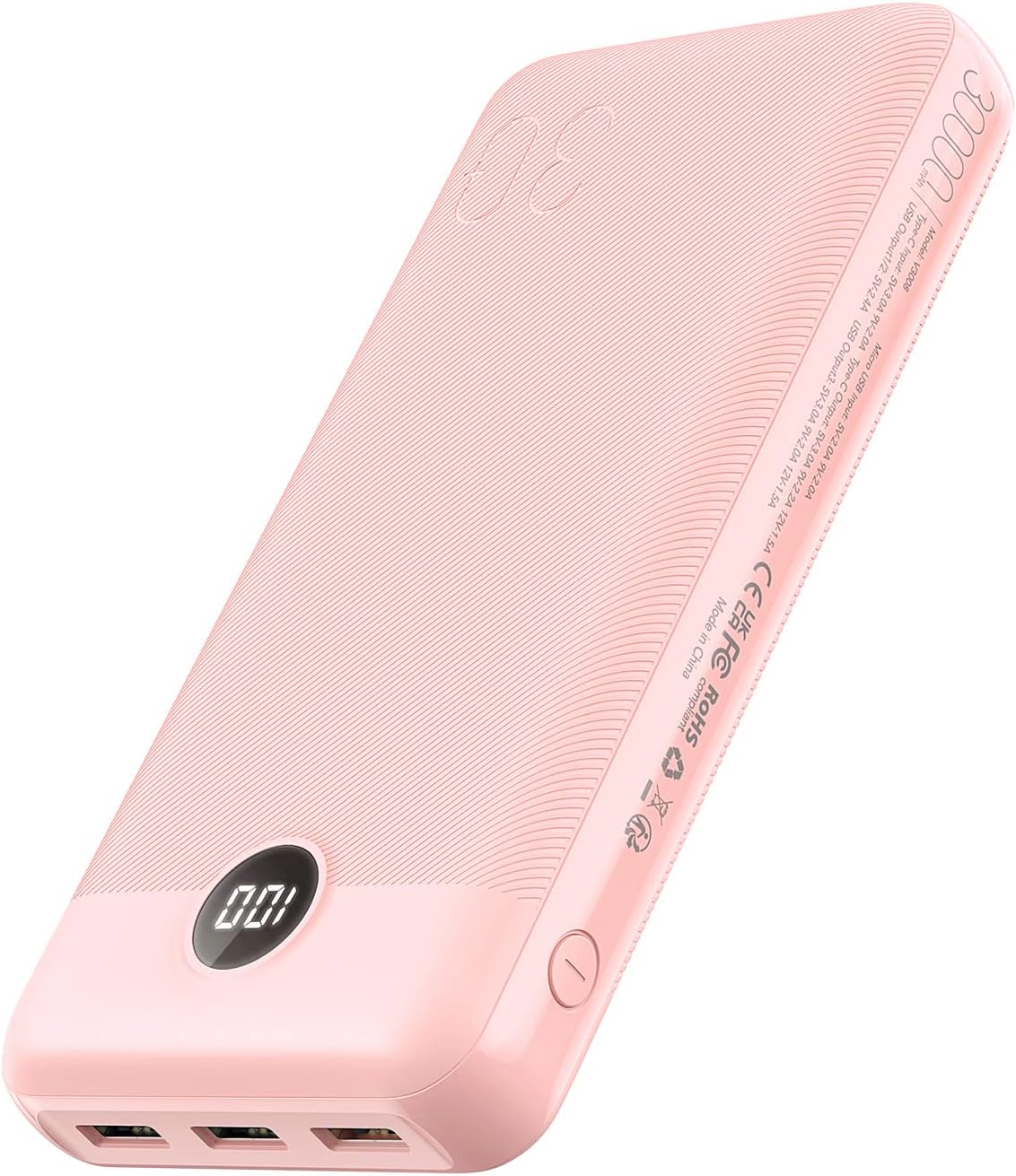 VEGER Power Bank 30000mAh, 20W Fast Charging PD 18W QC 3.0 USB C Battery Pack Po...