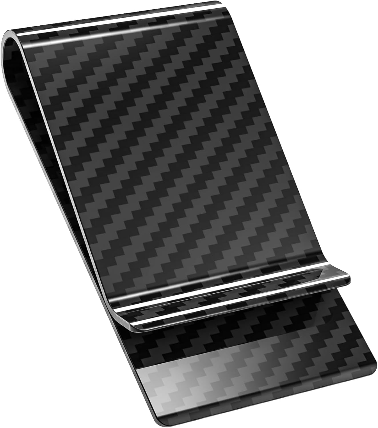 Travelambo Carbon Fiber Money Clip Front Pocket Wallet Minimalist Wallet Slim Wa...