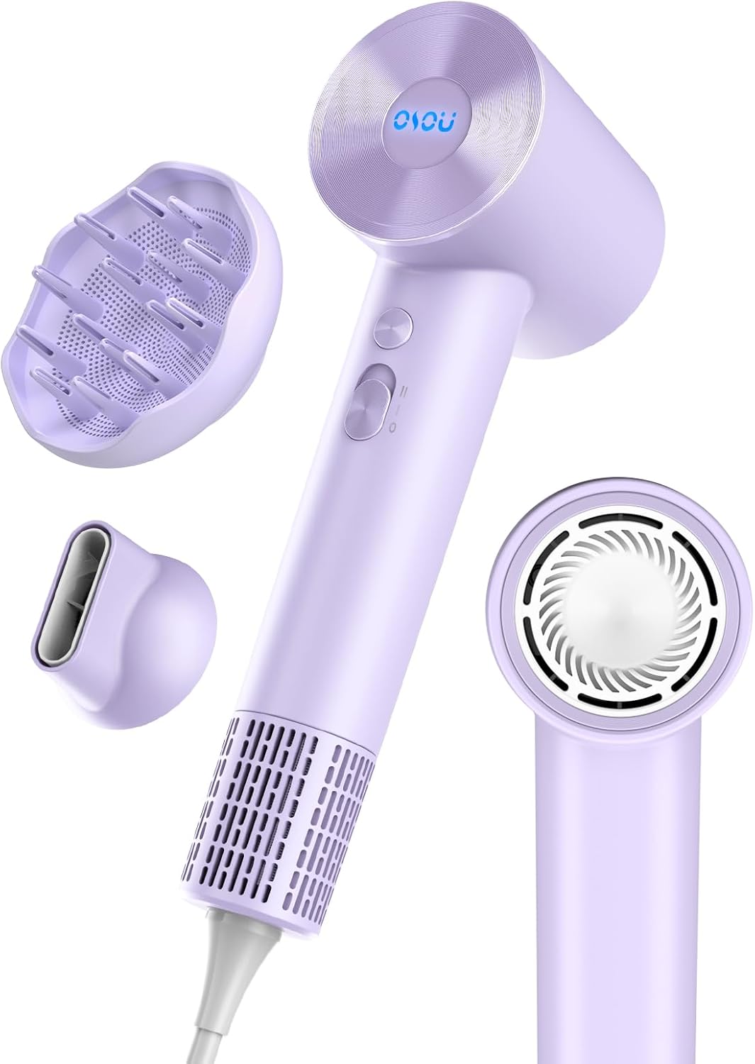 Hair Dryer with Diffuser for Curly Hair, Negative Ionic Hairdryer, High-Speed Bl...