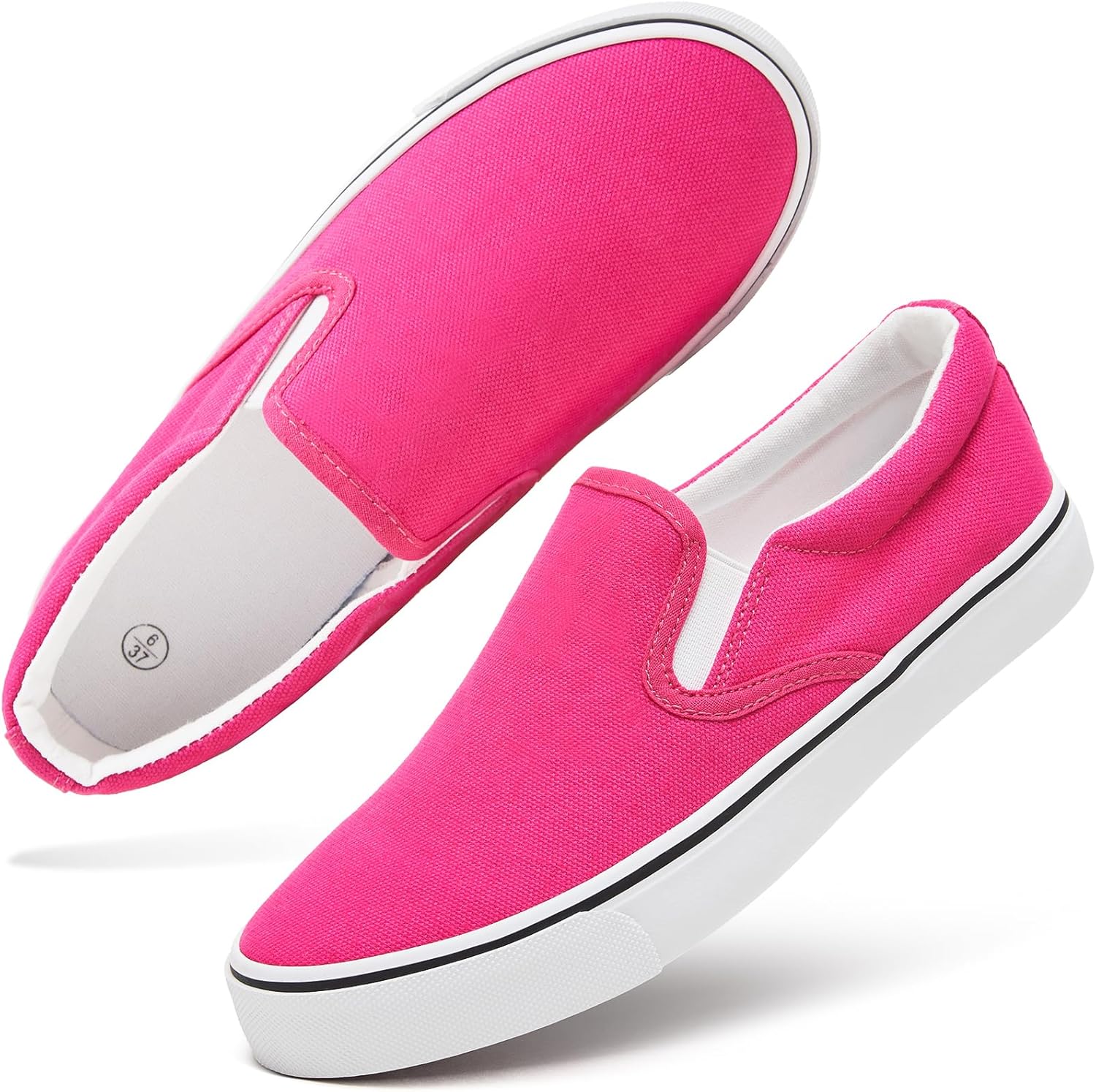 Women's Slip on Shoes Canvas Sneakers Loafers Non Slip Shoes Low Top Casual Shoe...