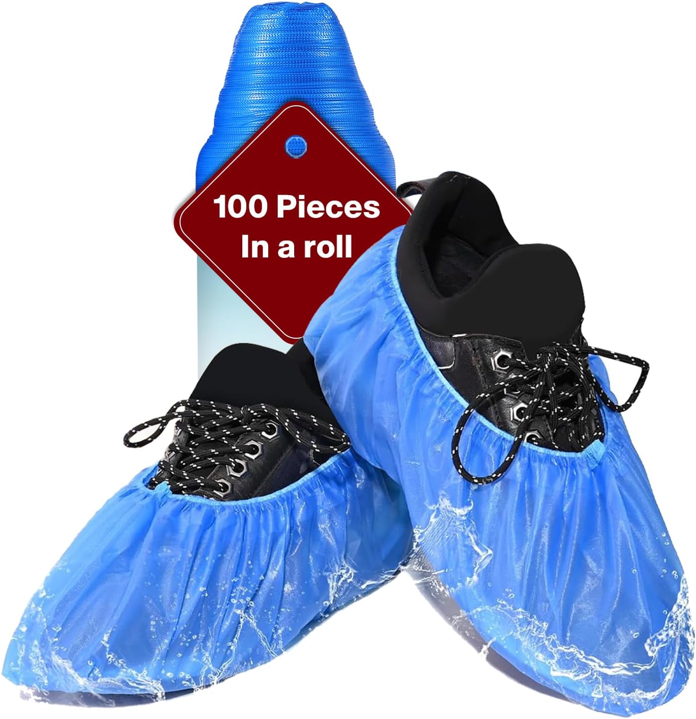 Roll CPE Shoe Covers Disposable - Booties for Shoes Covers with 100 PCS in a Rol...