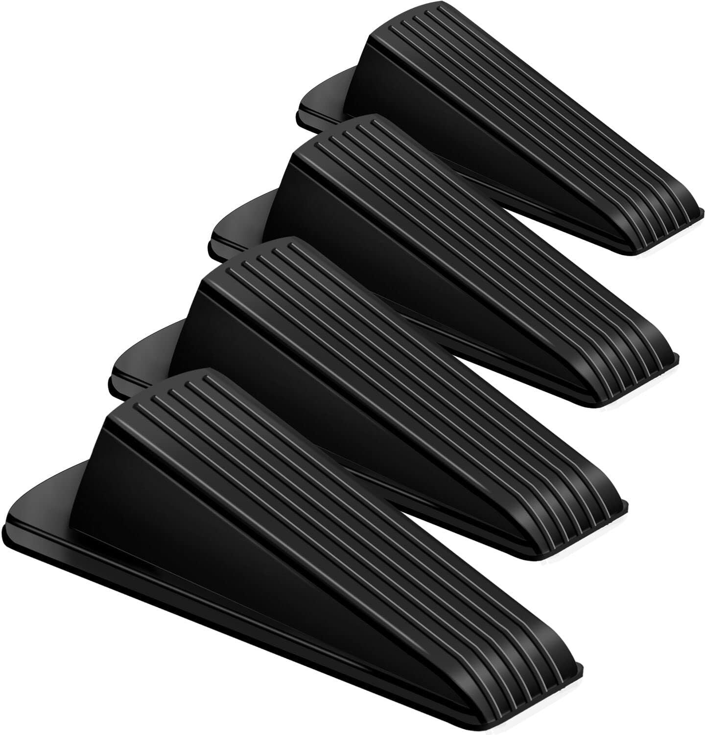 Door Stoppers, 4 Pack Premium Rubber Stoppers Wedge, Stops for Carpet Heavy Duty...