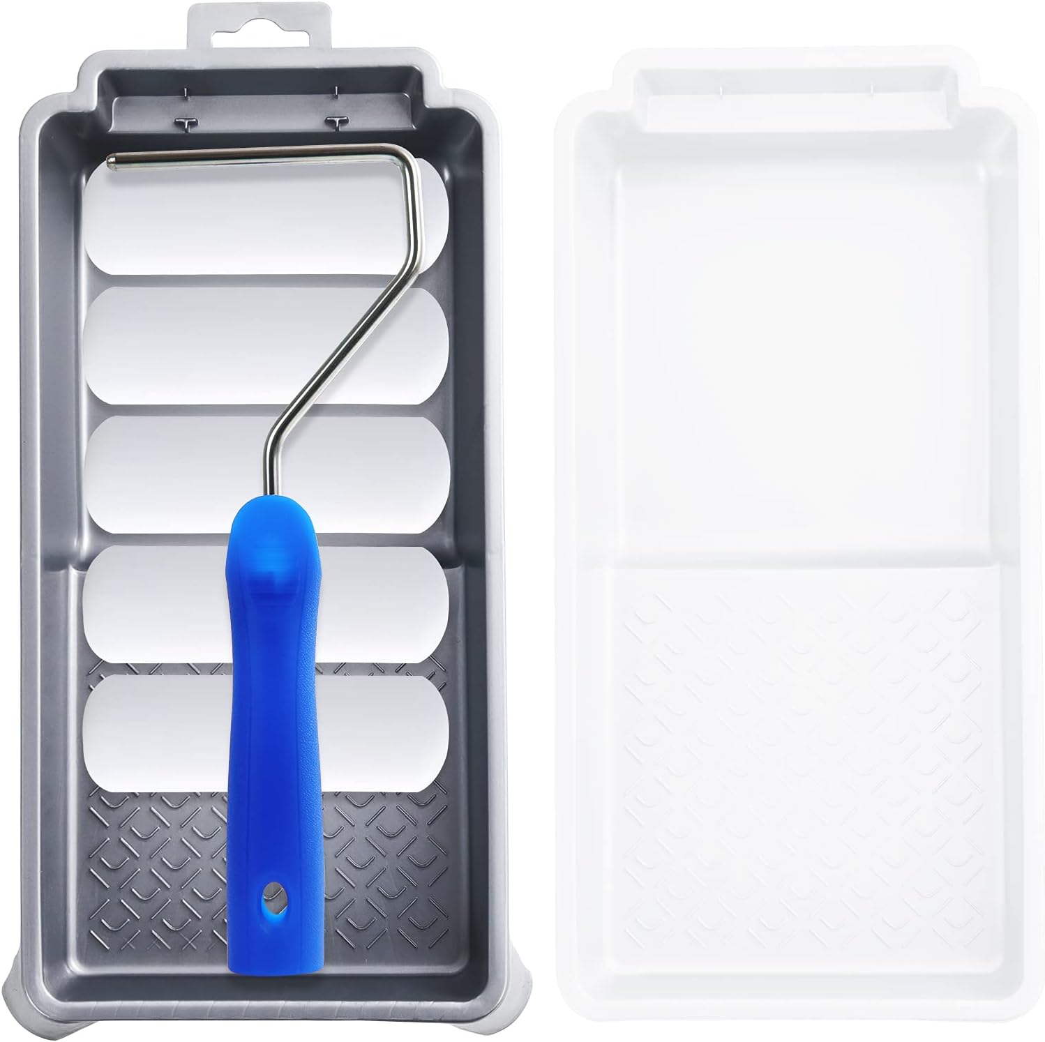 Mister Rui Foam Paint Roller, 8 Pack 4 Inch Paint Roller Kit, Complete 4" Mini P...