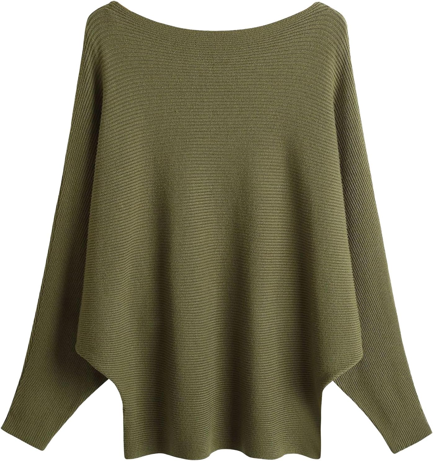 FULIER Boat Neck Batwing Sleeves Dolman Loose Knitted Sweaters and Pullovers Jum...