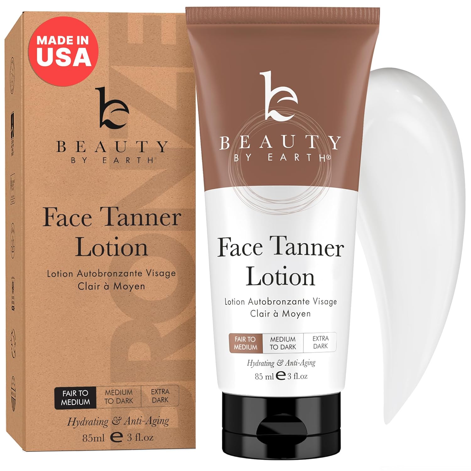 USA Made with Natural & Organic Ingredients Face Tanner - Face Self Tanning Loti...