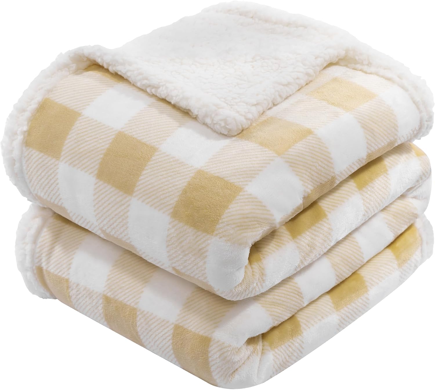 BEAUTEX Sherpa Fleece Blanket Twin Size, Super Soft Warm Buffalo Plaid Plush Gig...