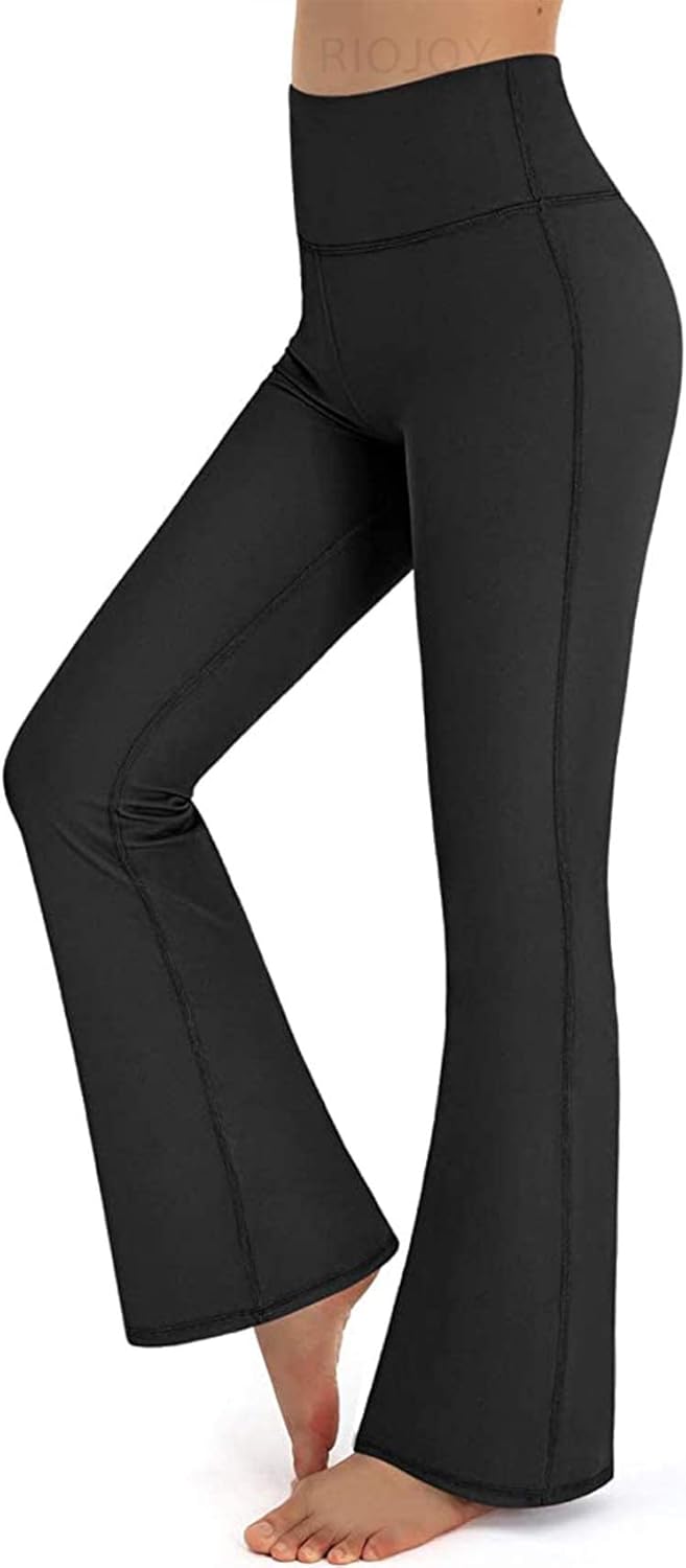 RIOJOY Women Stretch Bootleg Trousers Casual Wear Elasticated High Waist Bootcut...