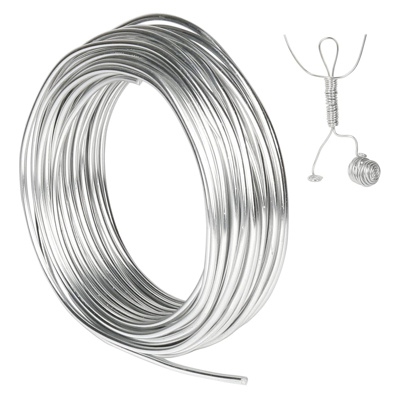 Aluminum Craft Wire 9 Gauge, 3mm Thick 50 Feet Bendable Sculpting Metal Wire for...