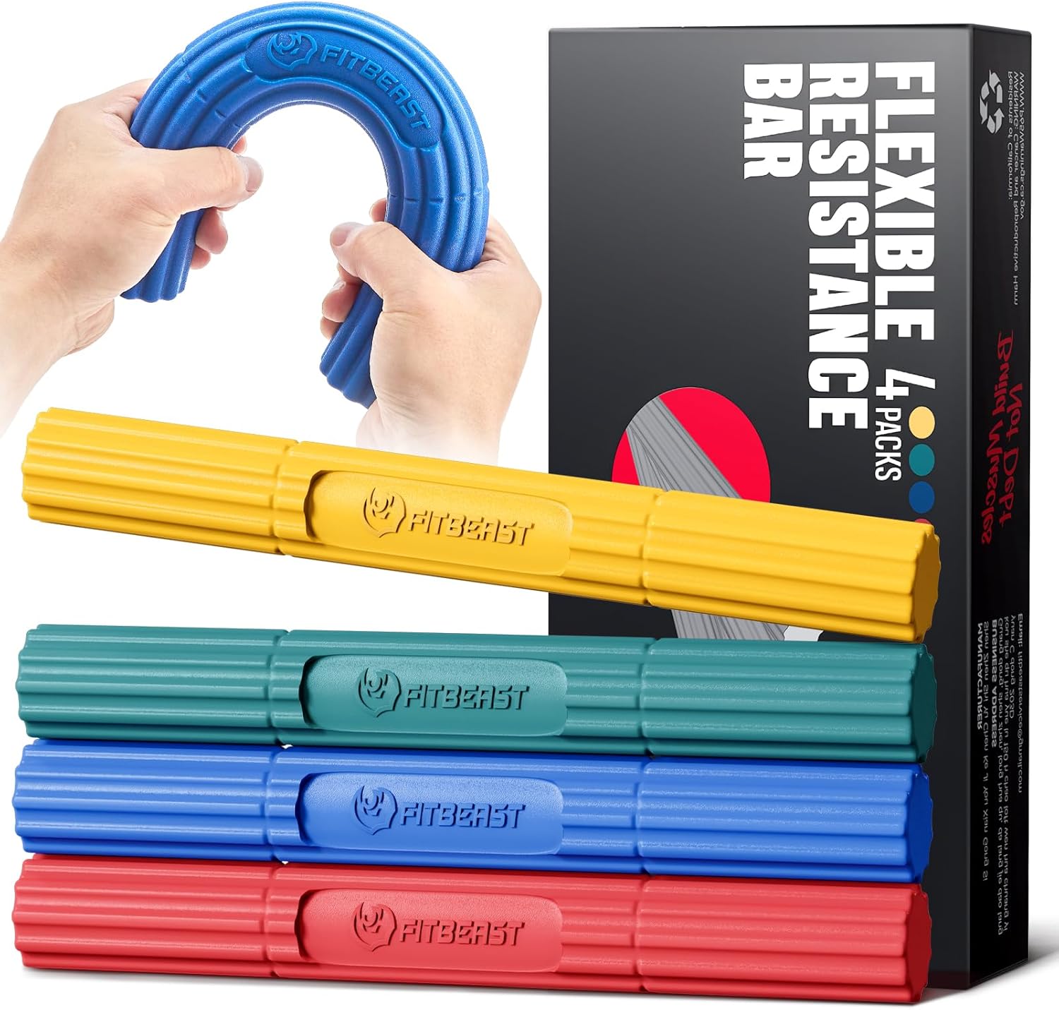 FitBeast Flex Therapy Bar, Tennis Elbow Therapy Bar - Ideal for Relieve Tendonit...