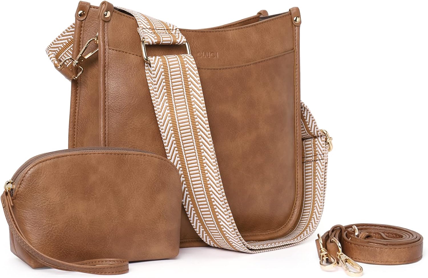 CLUCI Vegen Leather Crossbody Bags For Women Trendy 2Pcs Hobo Handbag Wallet Set...