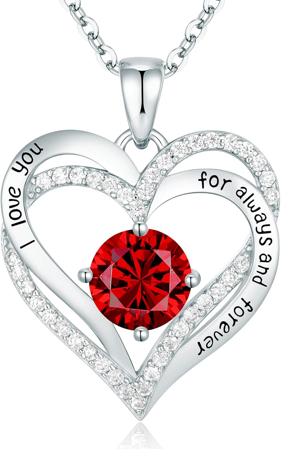CDE Forever Love Heart Necklaces for Women, Wedding Anniversary, Birthday Gift f...
