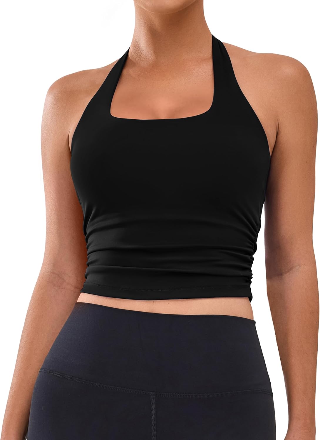 BMJL Womens Halter Tank Tops Workout Sports Bras Summer Trendy Backless Going Ou...