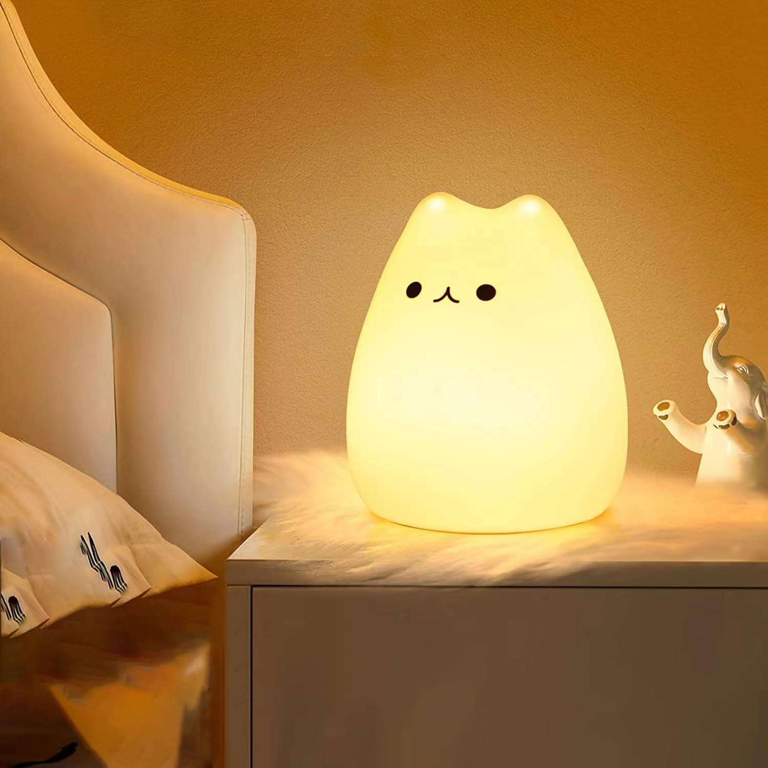 ONEWAY Cat Night Light Kids Nightlight,Squishy Cute Lamp Dimmable Childrens Nigh...