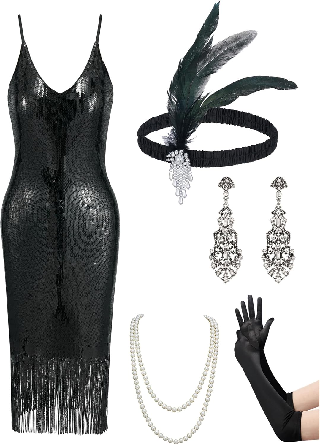 YESSA Flapper Dresses 1920s Gatsby Dresses for Women Roaring 20s Costumes Great...