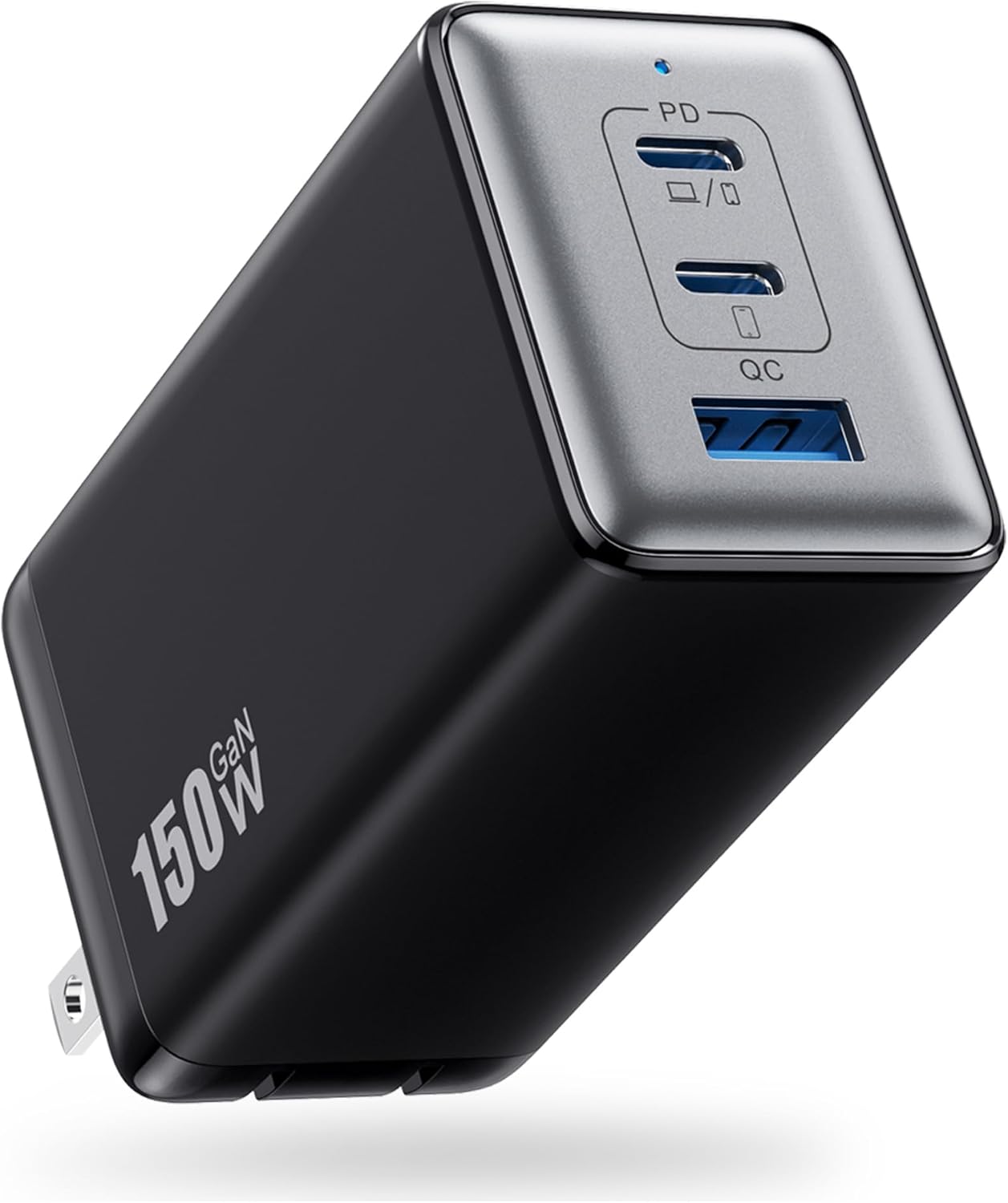 150W USB C Charger Block,GaN III Compact Foldable Wall Charger 3 Port Fast Charg...