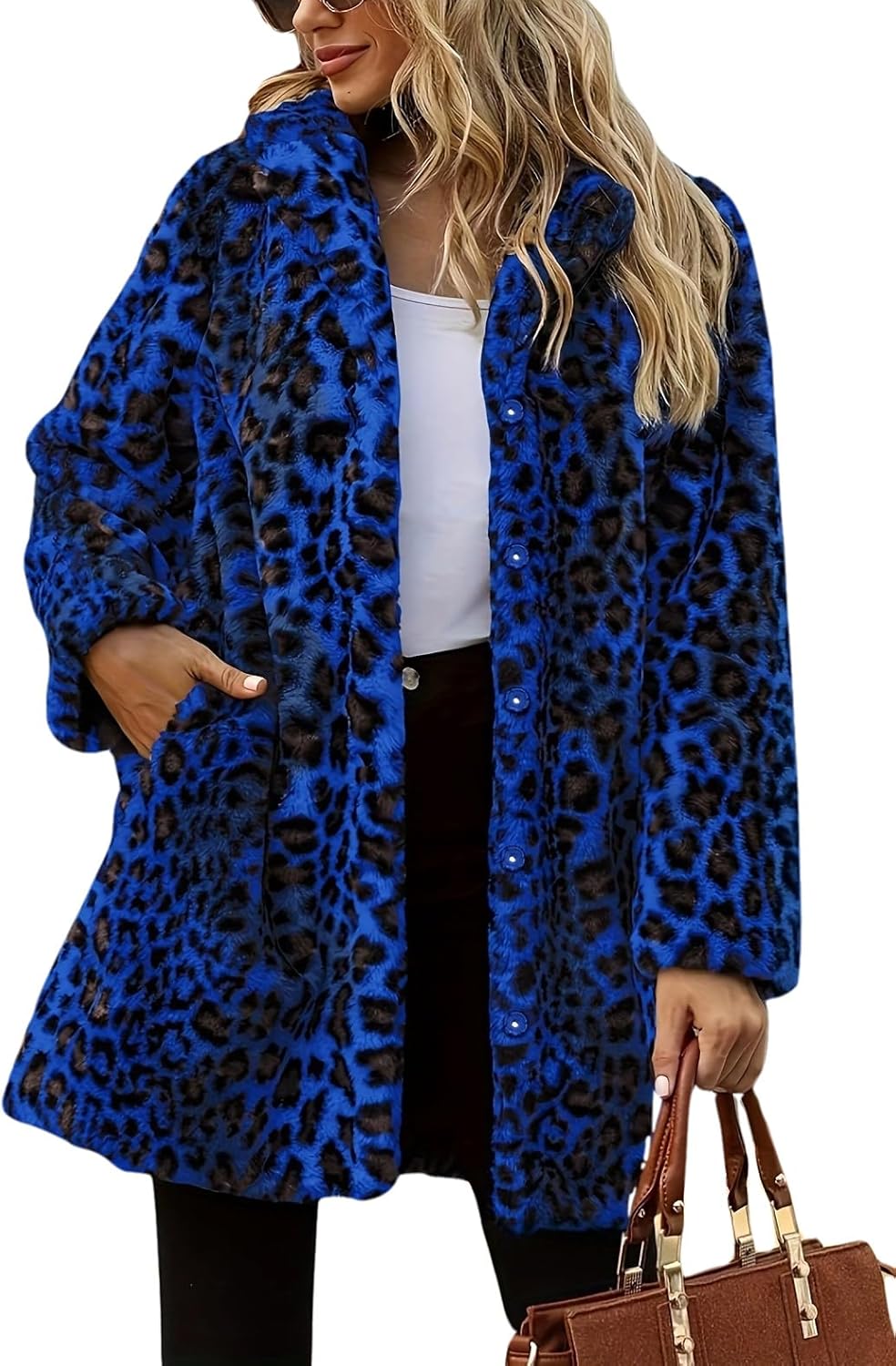 TOPONSKY Womens Winter Warm Lapel Faux Fur With Inner Lining & Buttons Coats Lar...