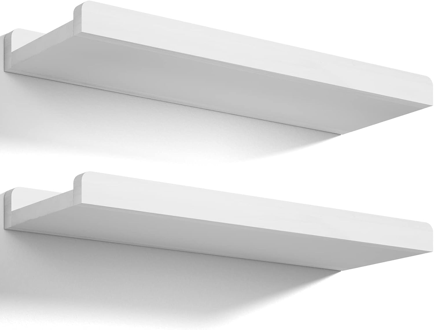 Love-KANKEI Floating Shelves Wall Mounted Set of 2, 17 Inch Rustic Wood Wall She...
