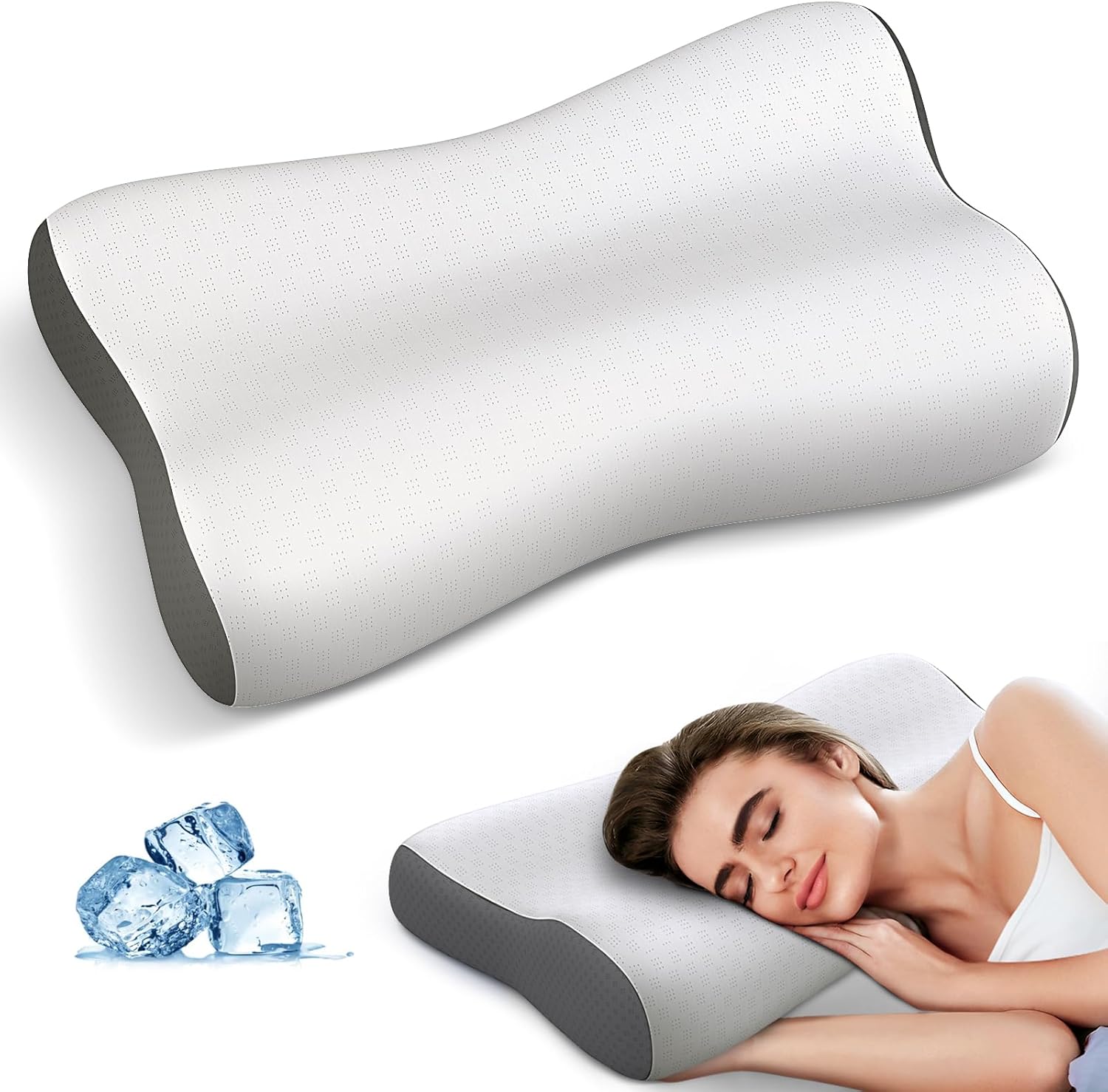 Cervical Neck Pillow - Contour Neck Pillows for Neck Pain Relief, Ergonomic Side...