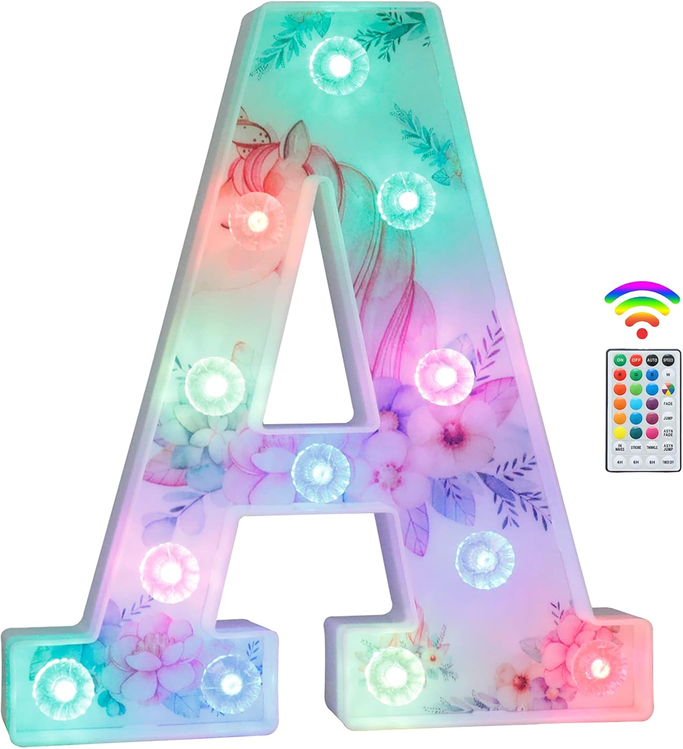 Unicorn LED Light Up Letters, 18 Color Changing Diamond Alphabet Sign Unicorn Gi...