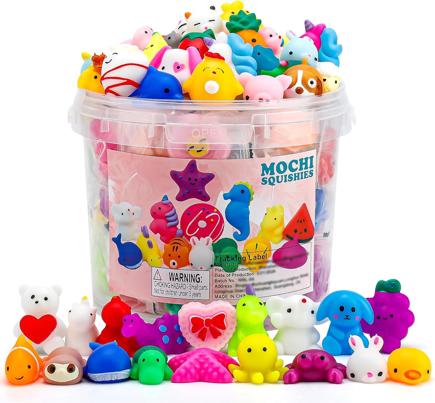 100Pcs Party Favors for Kids 4-8-12, Kawaii Mochi Squishy Toys for Kids, Bulk Fi...