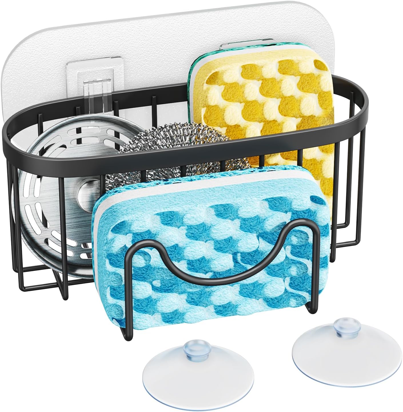 HapiRm Multifunctional Sponge Holder with Unique M-Shaped, 2 Installation Method...