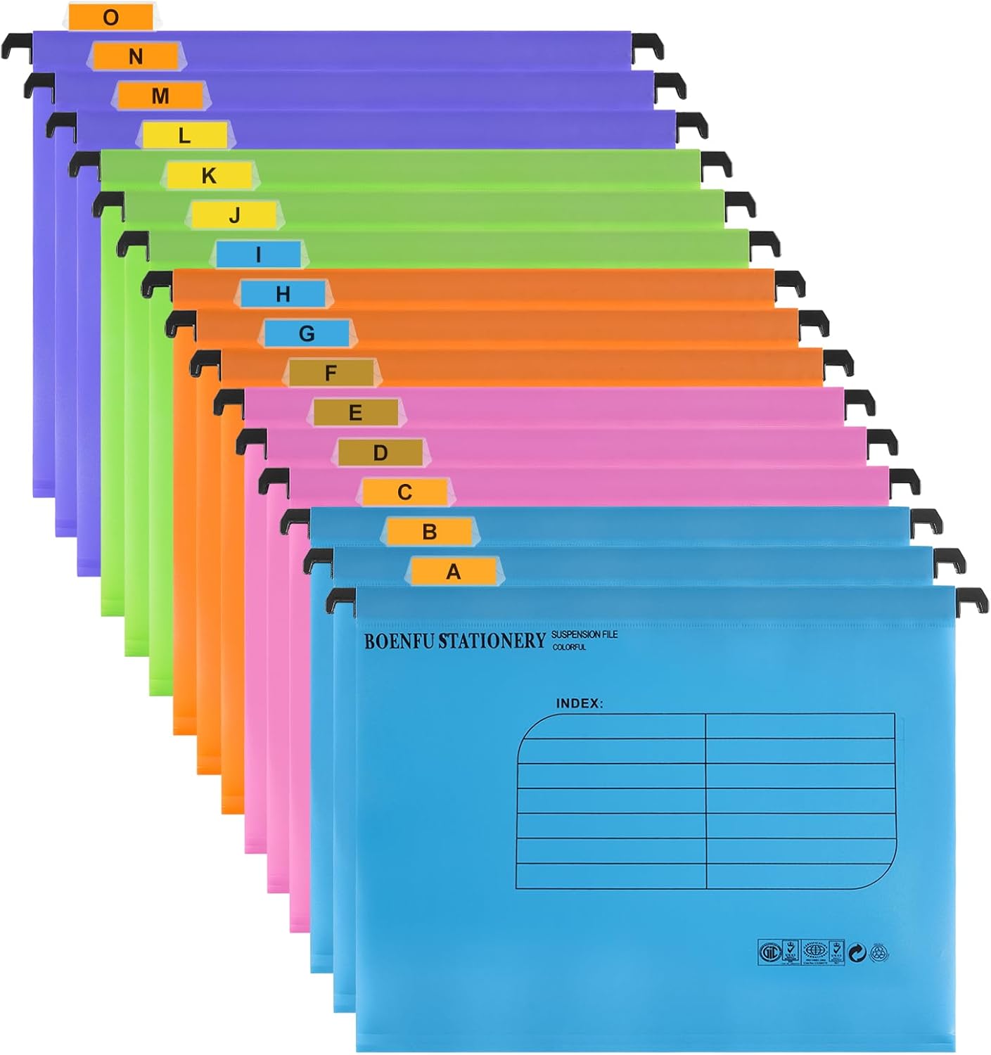 Foolscap Suspension Files,BOENFU 15 Pack Polypropy...