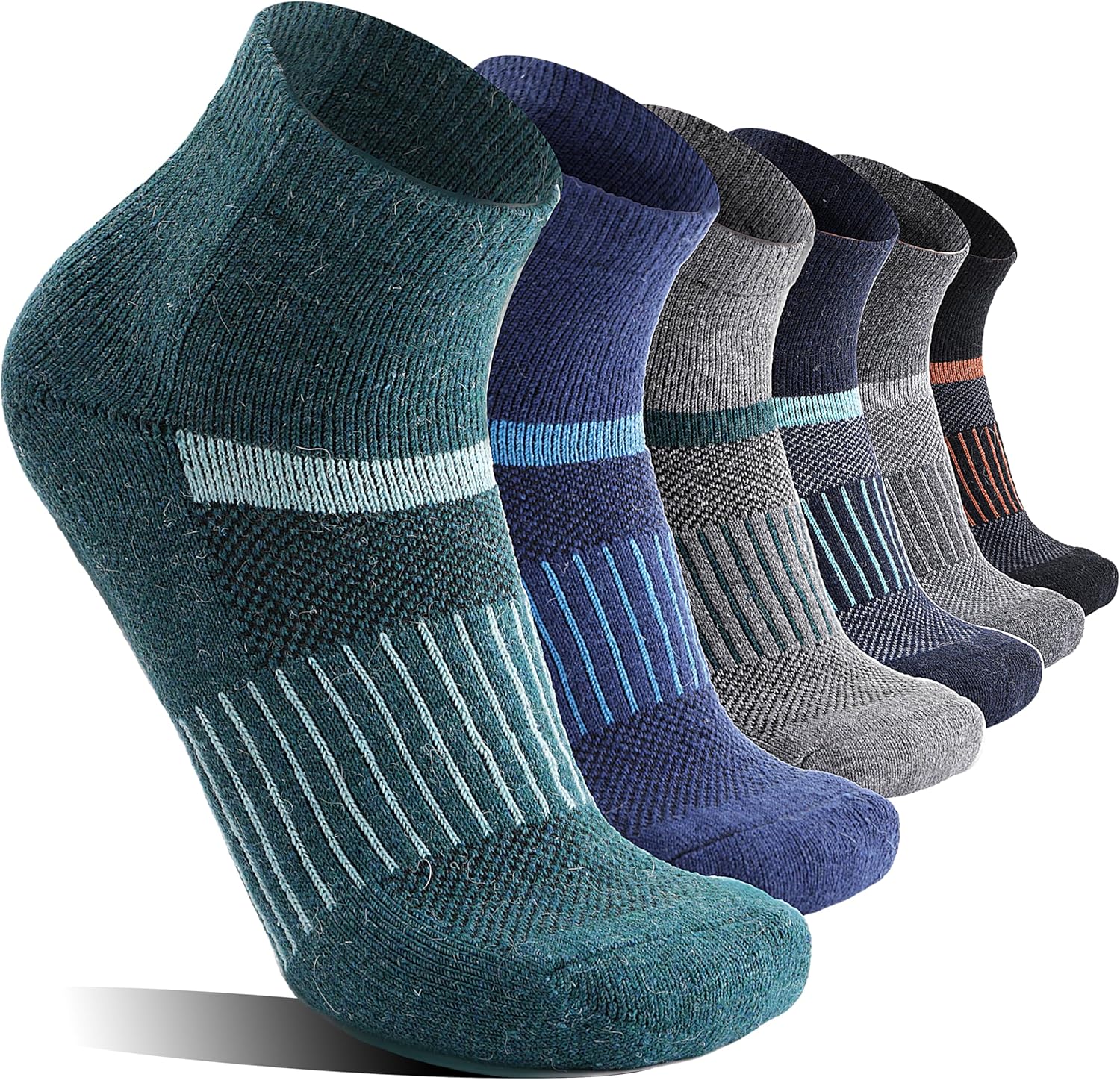 6 Pairs Merino Wool Ankle Running Hiking Socks Compression Support Breathable Th...