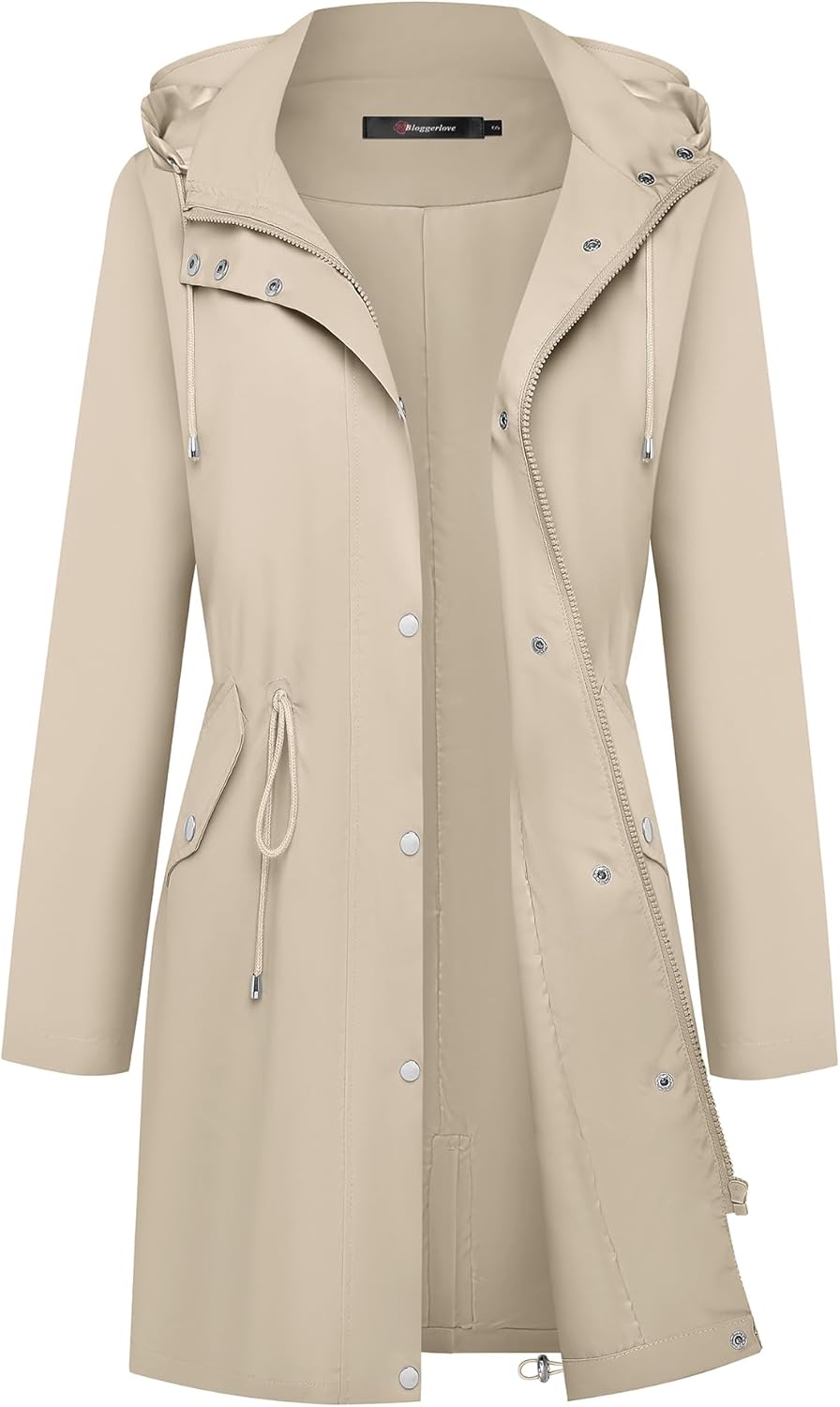 Bloggerlove Rain Jacket for Women Waterproof with Hood Trech Coat for Women Ligh...