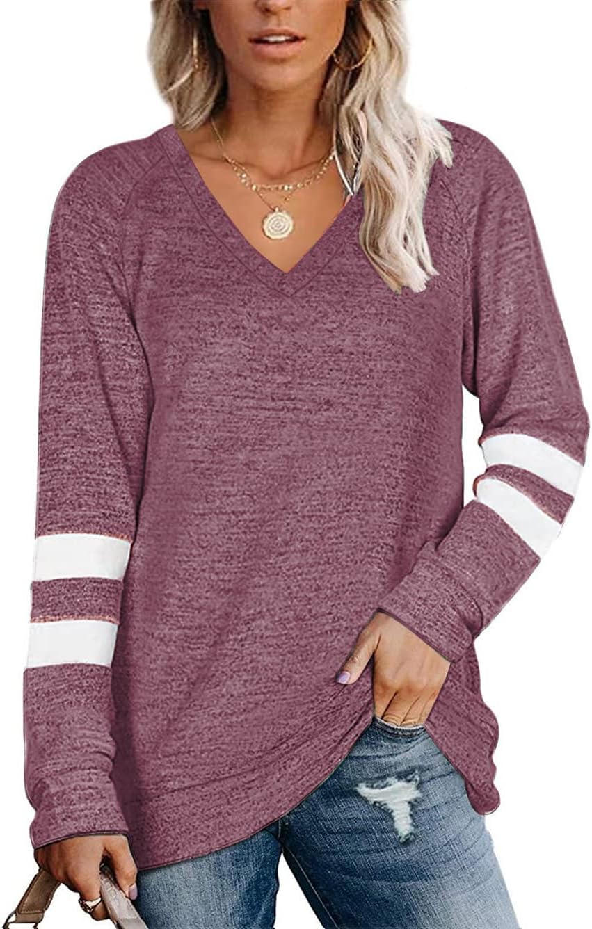 Famulily Striped Jumpers for Women UK Baggy Long Sleeve Pullover Sweater Tops S-...