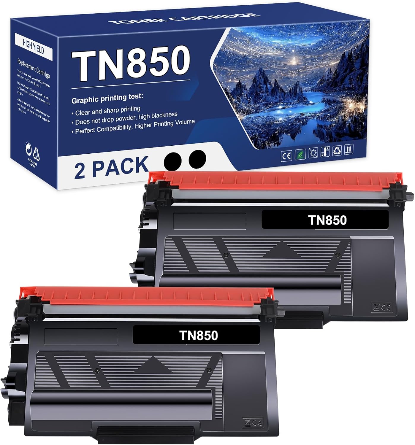 TN-850 TN850 TN820 High Yield Toner Cartridge Replacement for Brother TN850 TN-8...