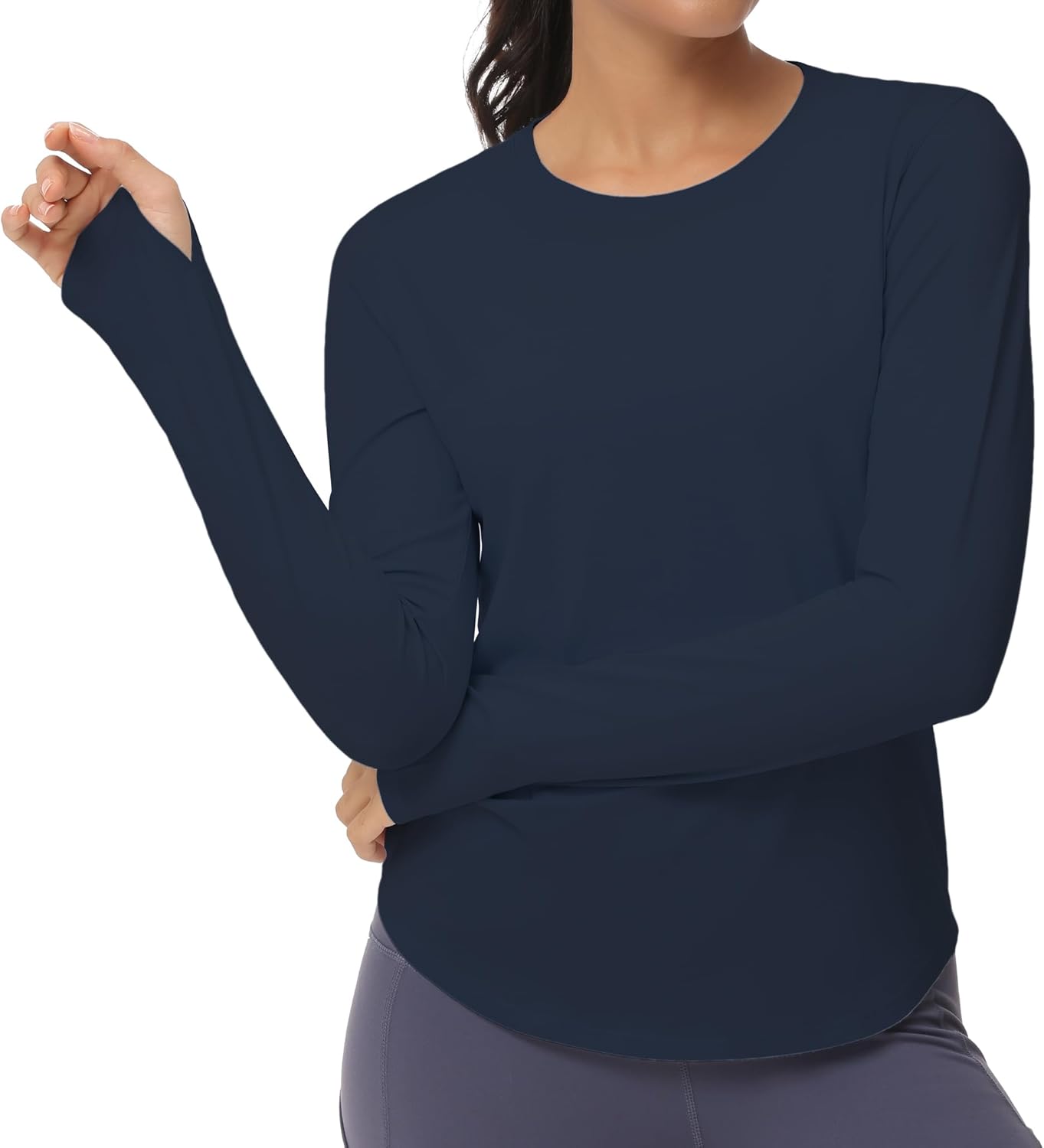 THE GYM PEOPLE Women's Long Sleeve Workout Shirts Athletic Crewneck Hiking Tops...