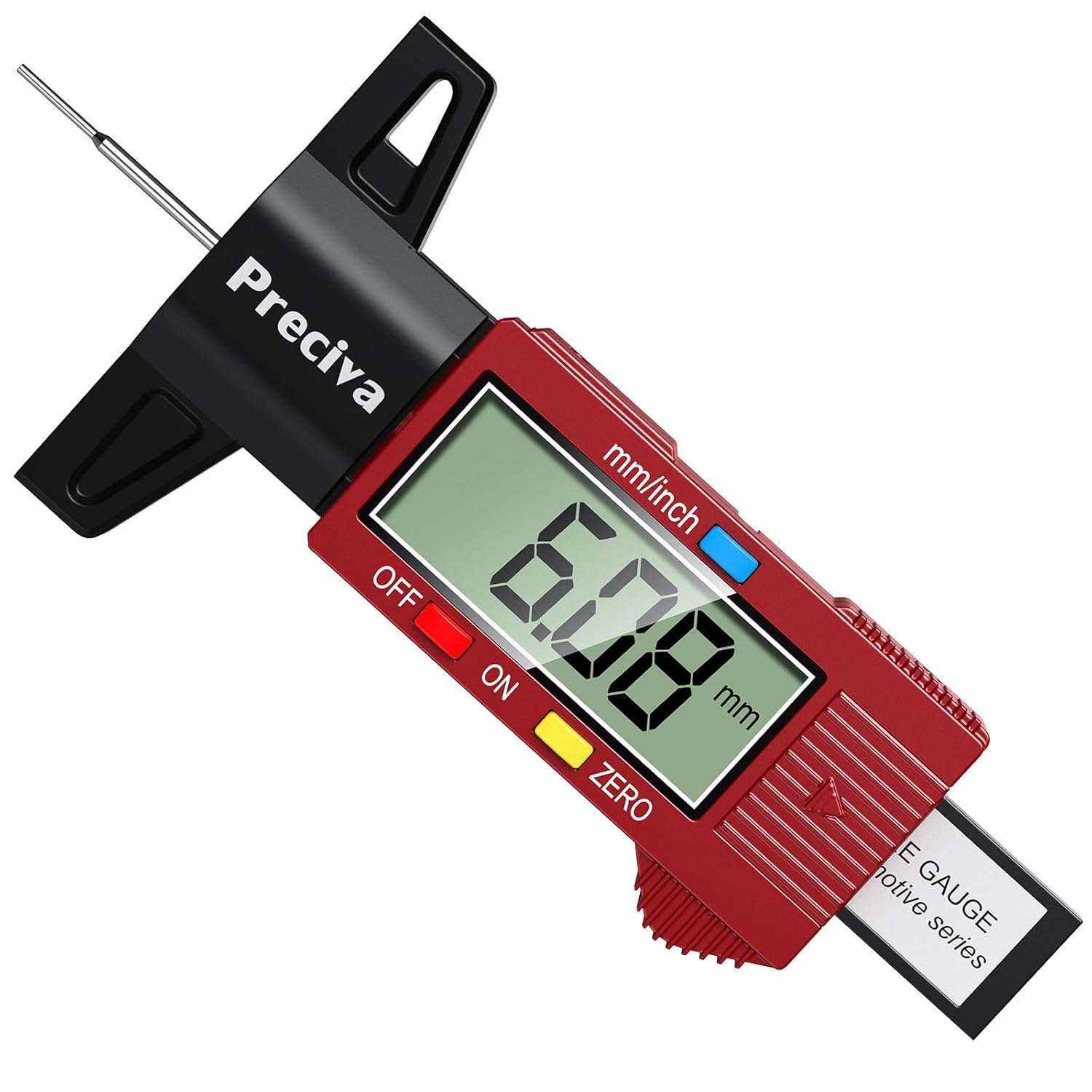 Tyre Tread Depth Gauge, Preciva Burgundy 0-25.4mm/Inch Digital Tire Surface Chec...