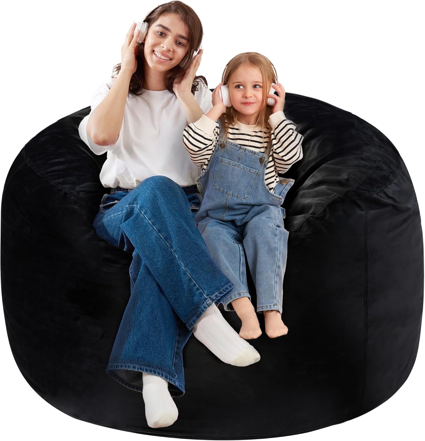 Homguava 3FT Bean Bag Chair: 3' Bean Bags with Memory Foam Filled, Large Beanbag...