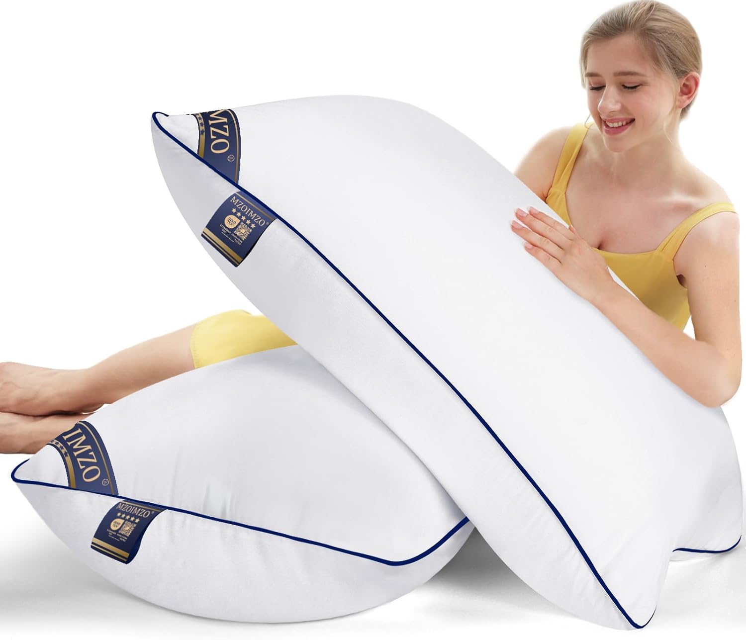 MZOIMZO Supportive Firm Bed Pillows for Sleeping- King Size, Set of 2, Cooling H...