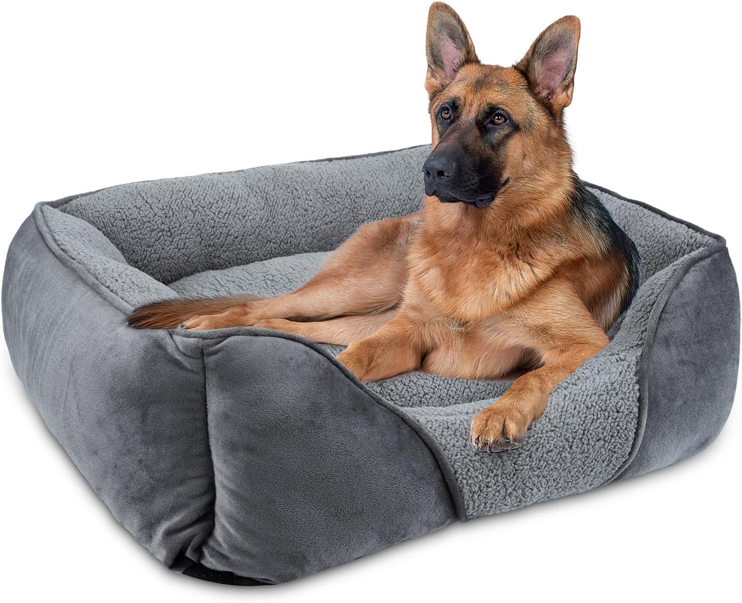MIXJOY Extra Extra Large Dog Bed Washable, XXL Dog Bed Low Front Edge Dog Bed No...