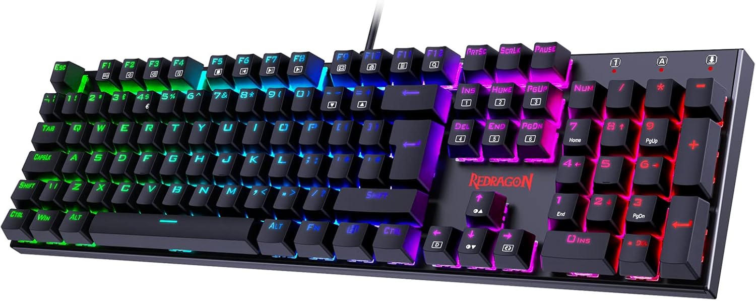 Mechanical Gaming Keyboard, Redragon Mechanical Keyboard with 105 Programmable K...
