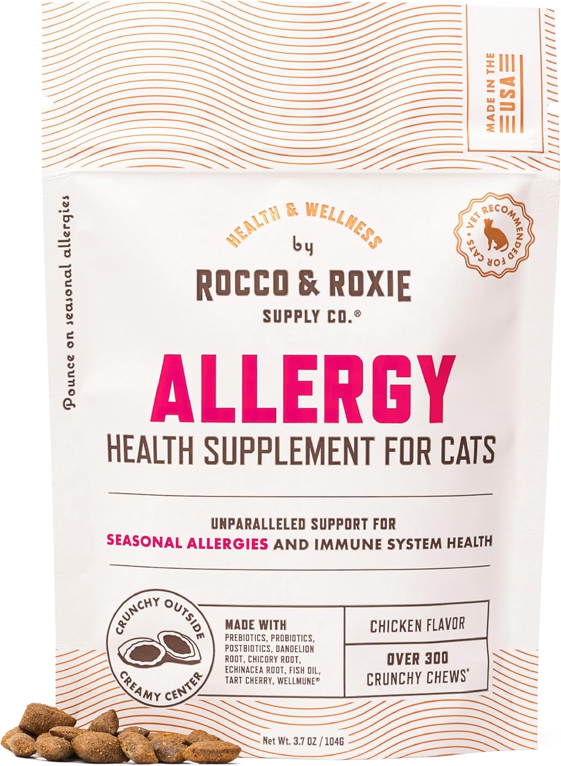 Rocco & Roxie Allergy Relief for Cats, Cat Supplements & Vitamins, Probiotics to...
