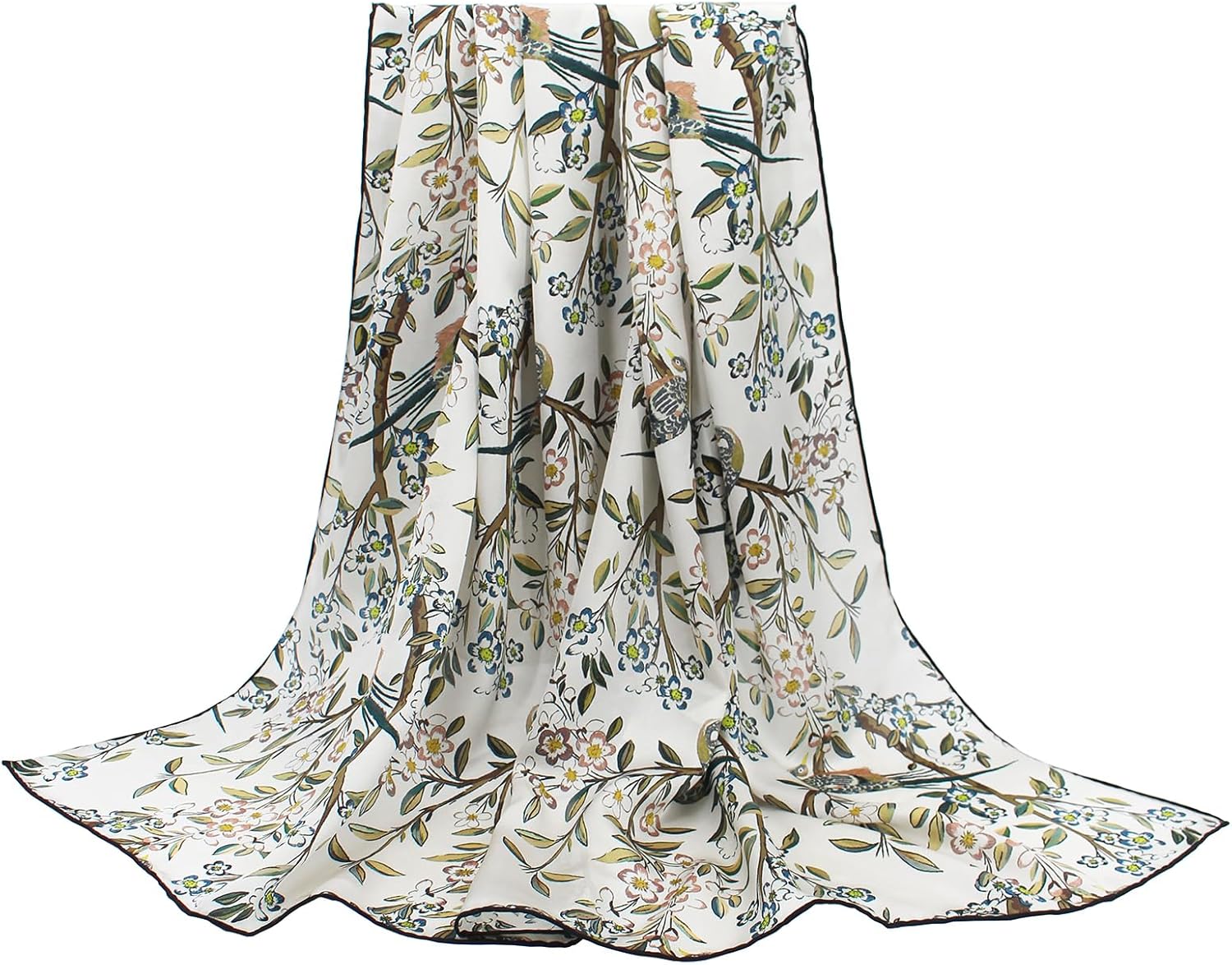ANDANTINO 100% Silk Scarf 43" Large Square Lightweight Headscarf& Shawl–Women Ha...