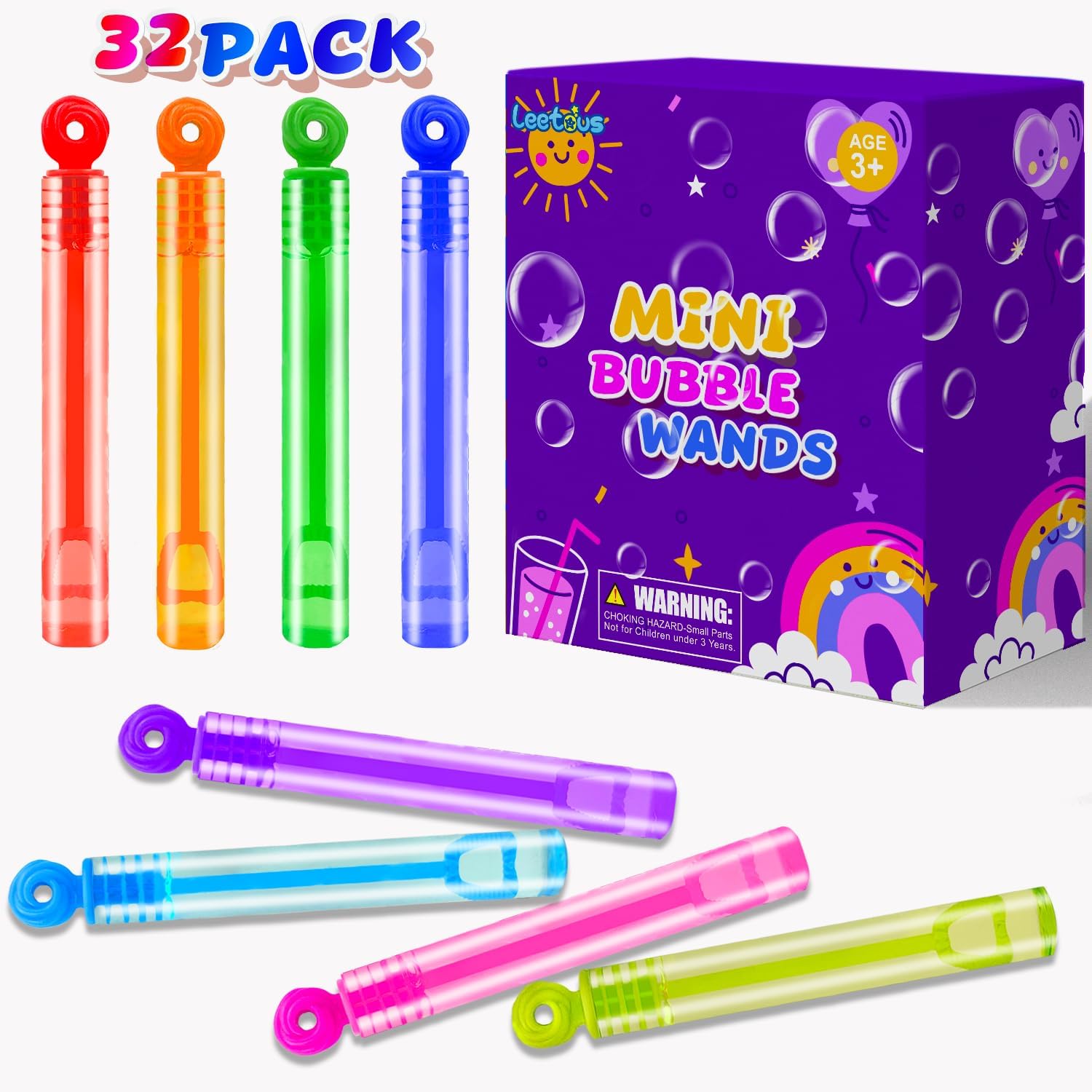 Kids Party Goodie Bag Stuffer Fillers for Toddlers,32 Pack Mini Bubble Wand Toys...